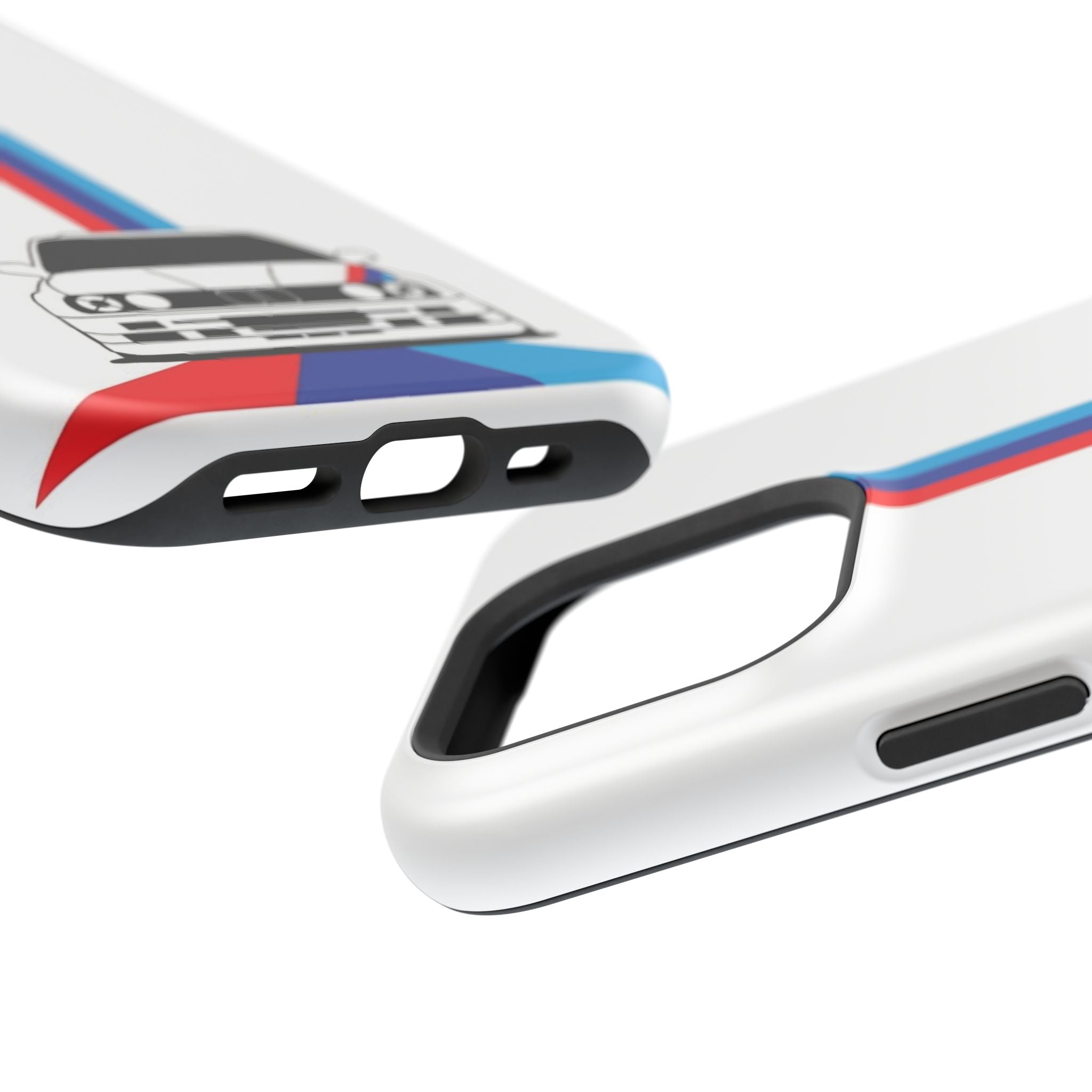 Phone Case — Retro Racing BMW Stripe Design (Impact-Resistant)