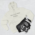 Paris Logo Hoodie — Minimalist Beige Fleece Pullover