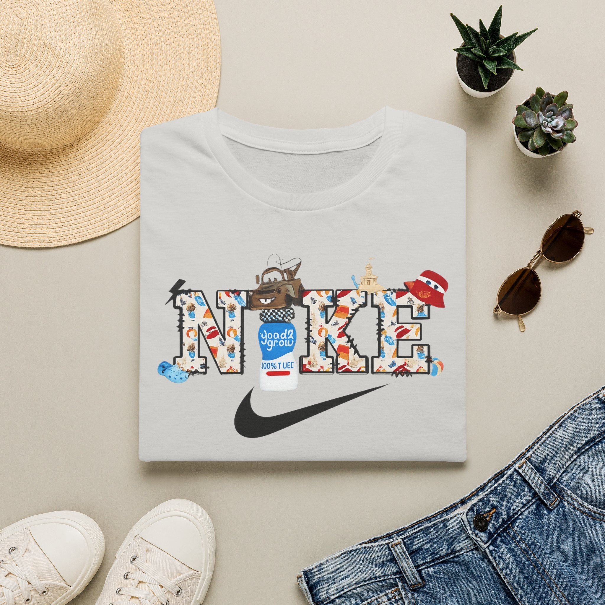 Nike Logo T-Shirt — Playful Retro Icons Graphic Tee