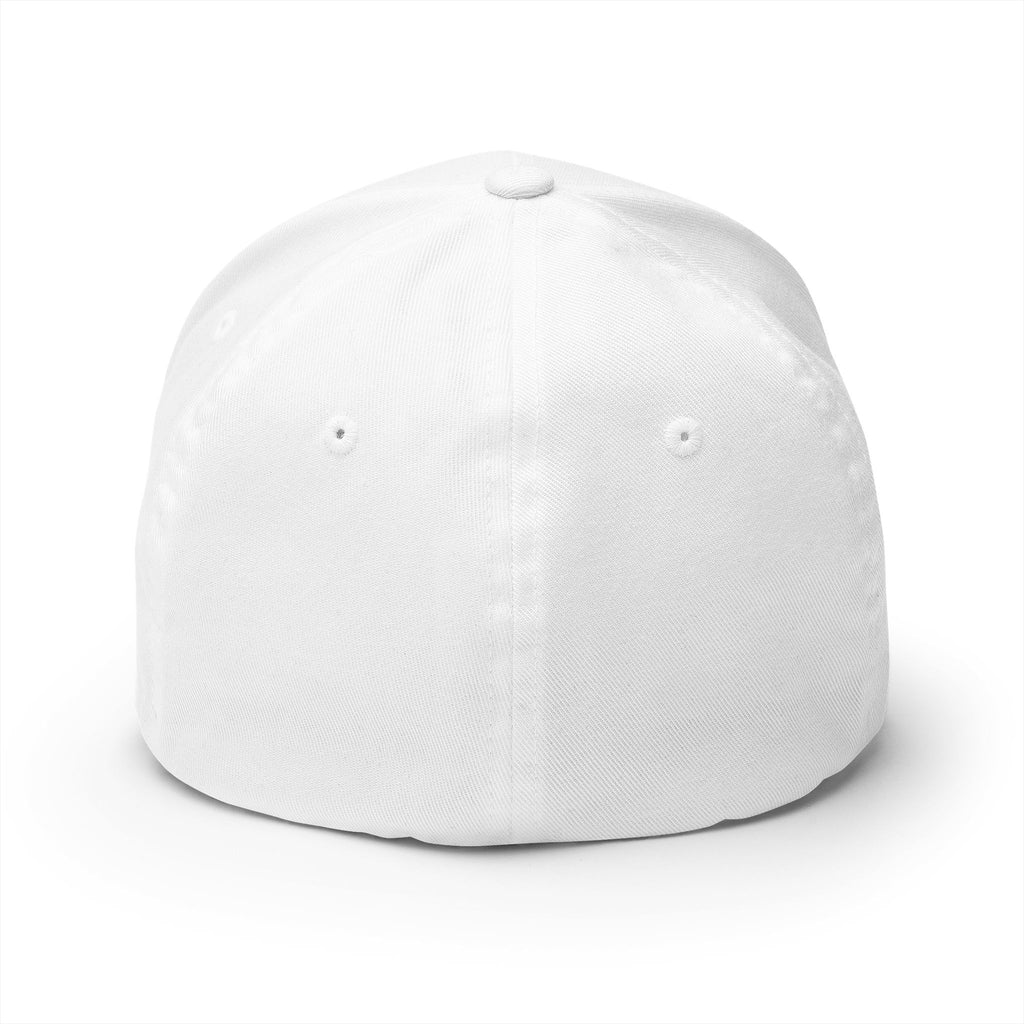 Embroidered NY Logo Cap — White Structured Closed-Back Baseball Hat